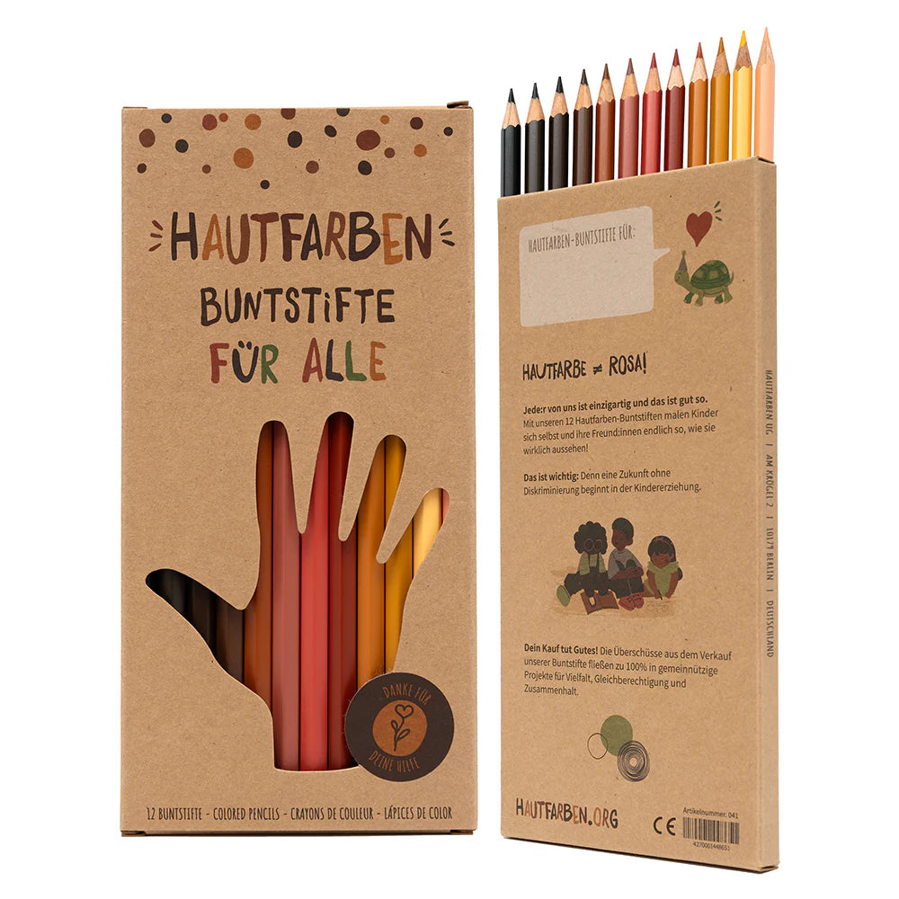 12 Hautfarben-Buntstifte