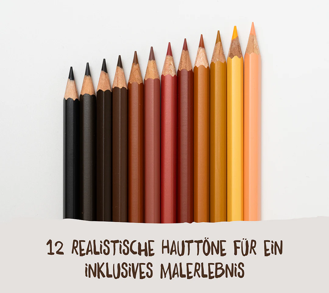 12 Hautfarben-Buntstifte