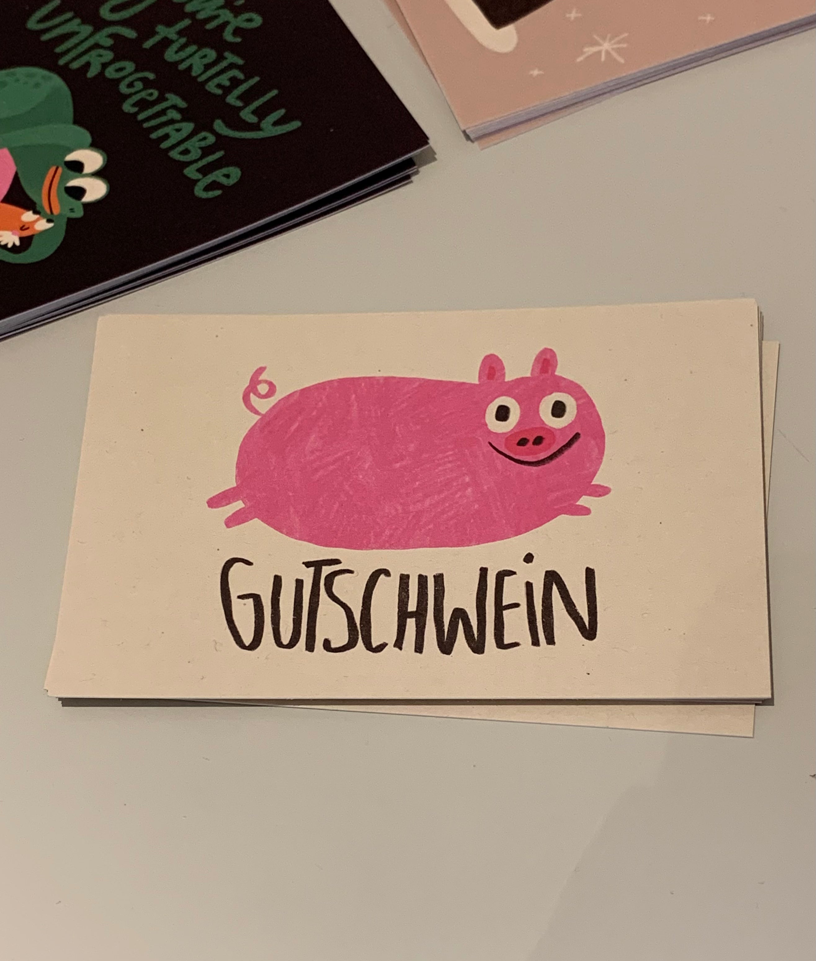 Postkarte Gutschwein