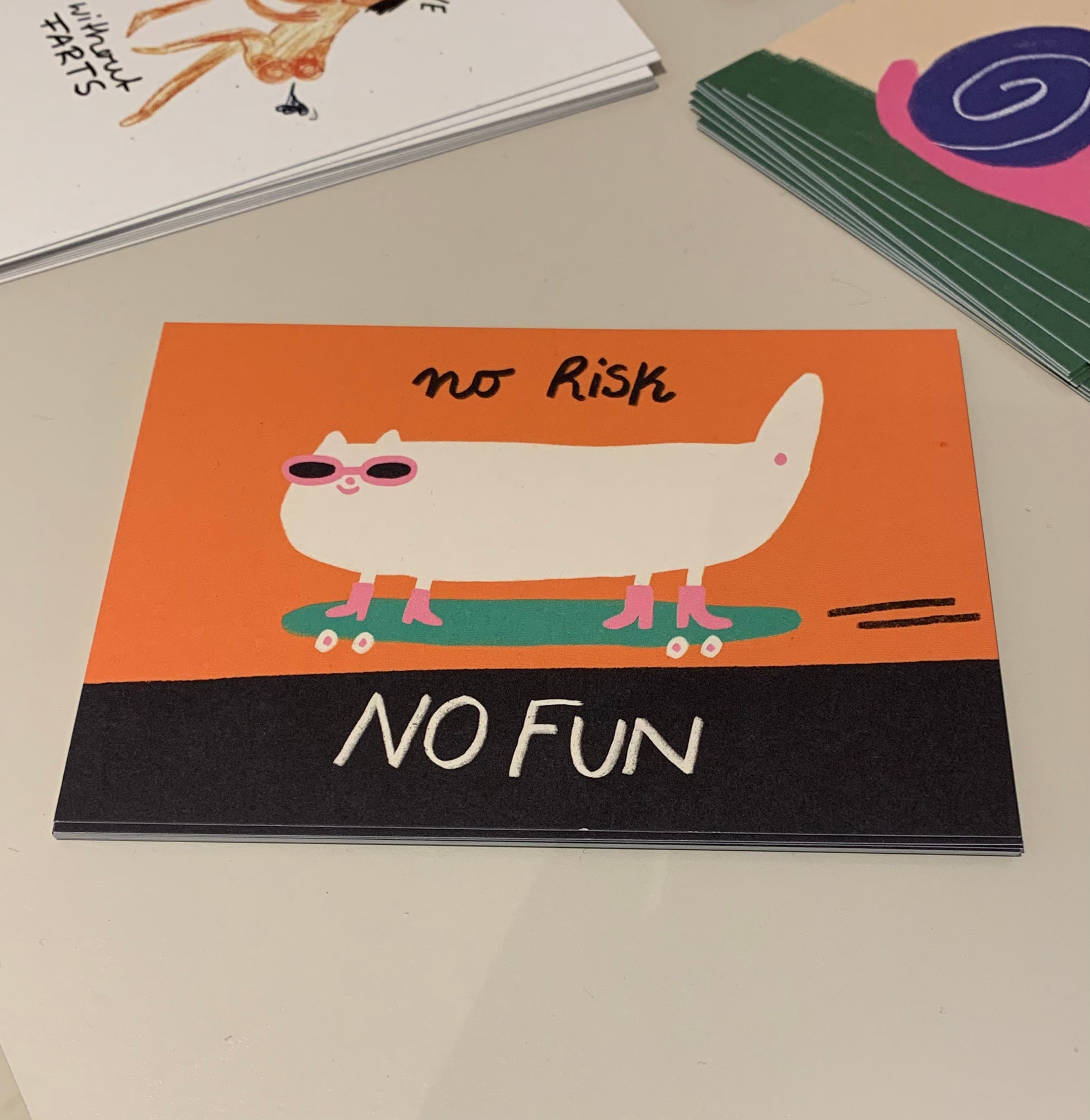 Postkarte No Risk No Fun