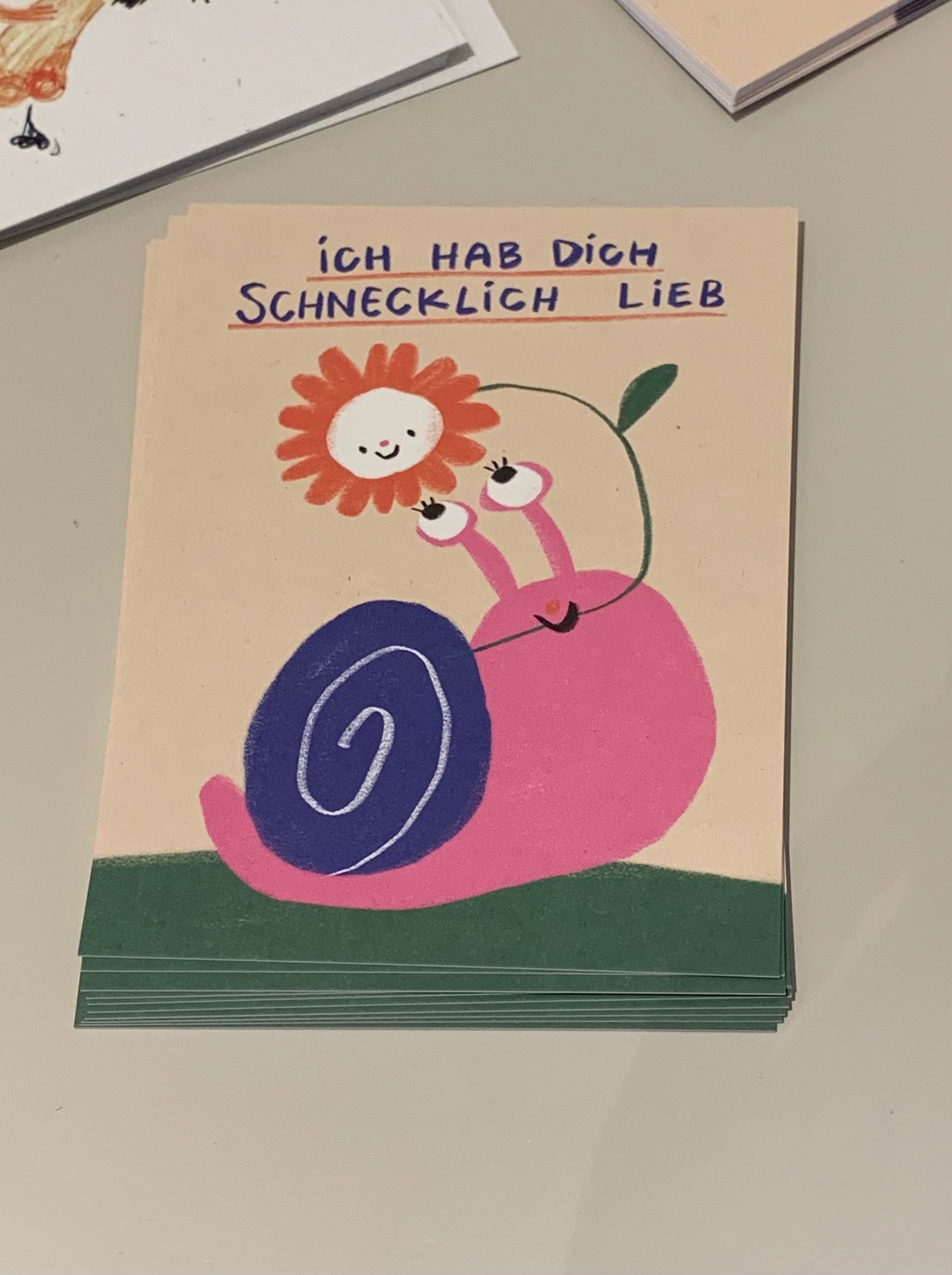 Postkarte Schnecklich lieb