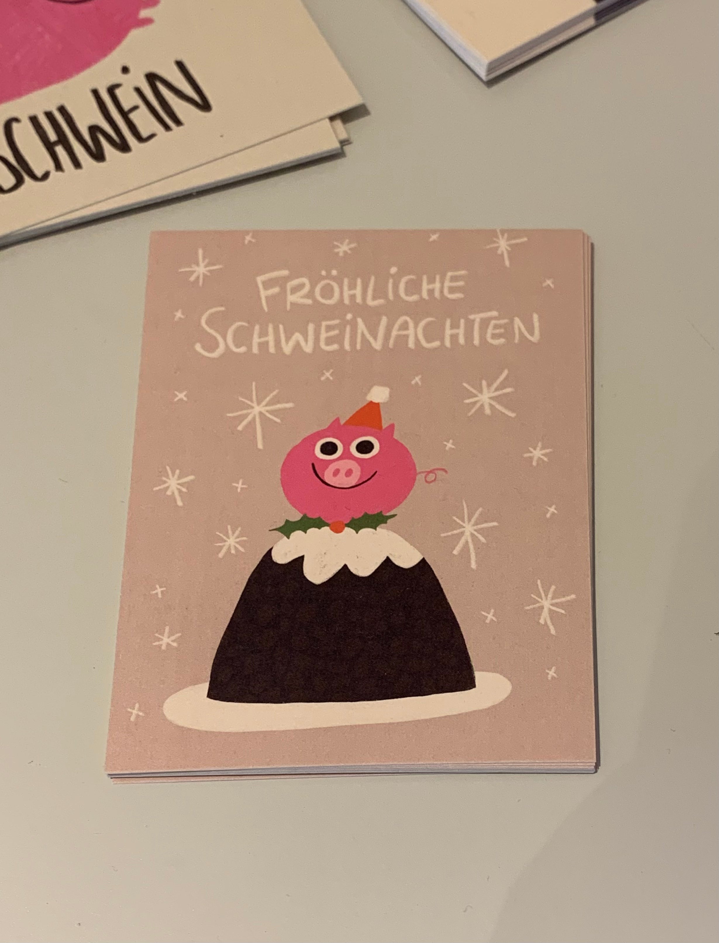 Postkarte Fröhliche Schweinachten