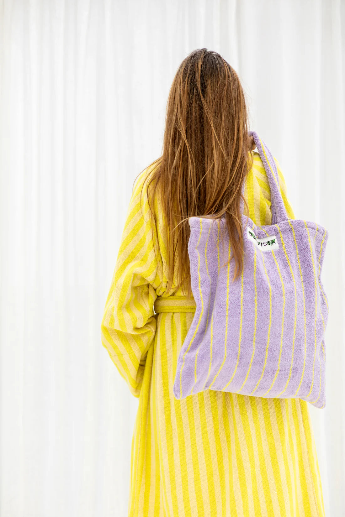 Frottee-Totebag LILAC&YELLOW