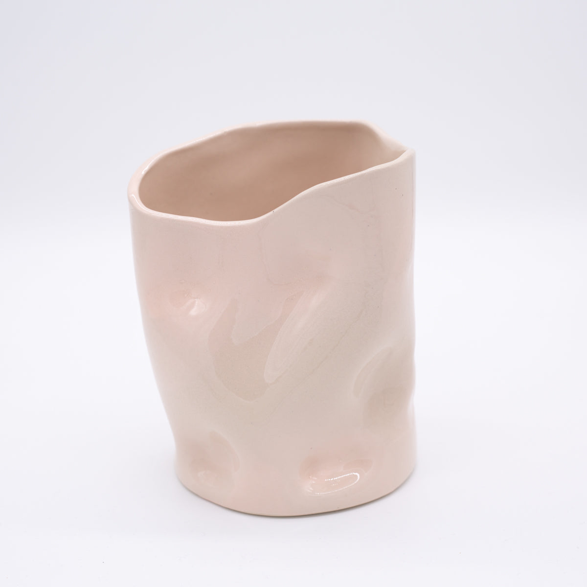 Vase beige/rosa-glänzend