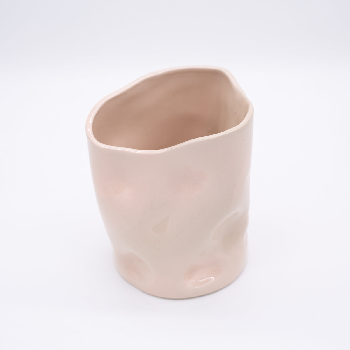 Vase beige/rosa-glänzend